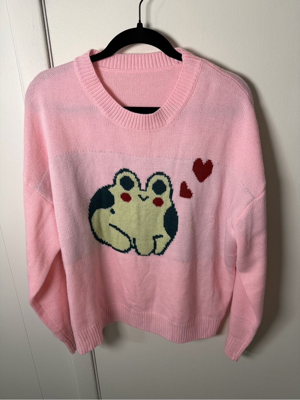 SHEIN Valentine Frog Sweater Pink Women’s 2X EUC